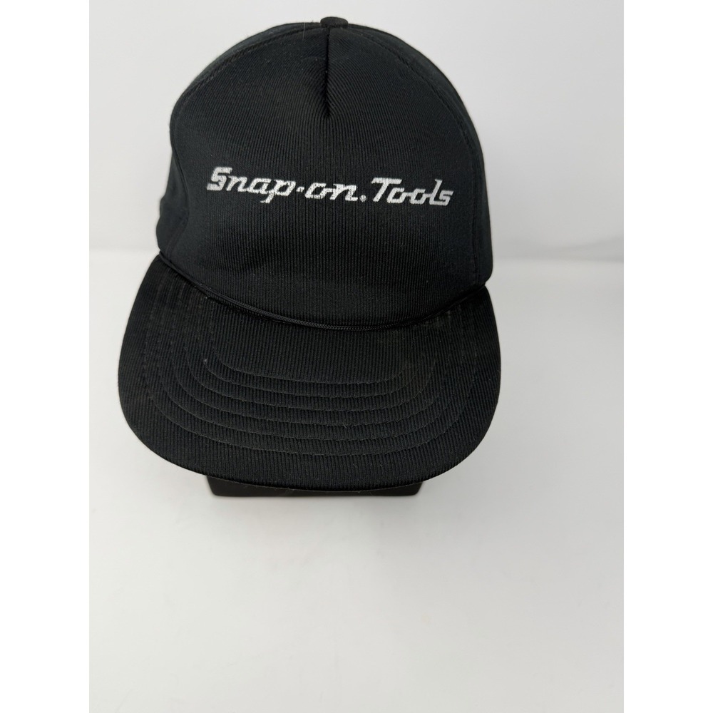 Vintage Snap On Tools Hat Black Script Logo USA Mechanic Cap Made In Taiwan - Picture 1 of 8